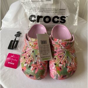 NWT Vera Bradley Crocs rainforest floral ballerina pink